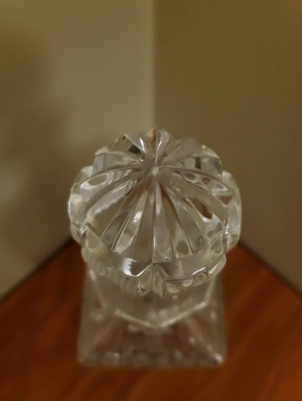 Handcut Clear And Frosted Crystal Glass 11.5 x 3.5 Inch Decanter With Stopper